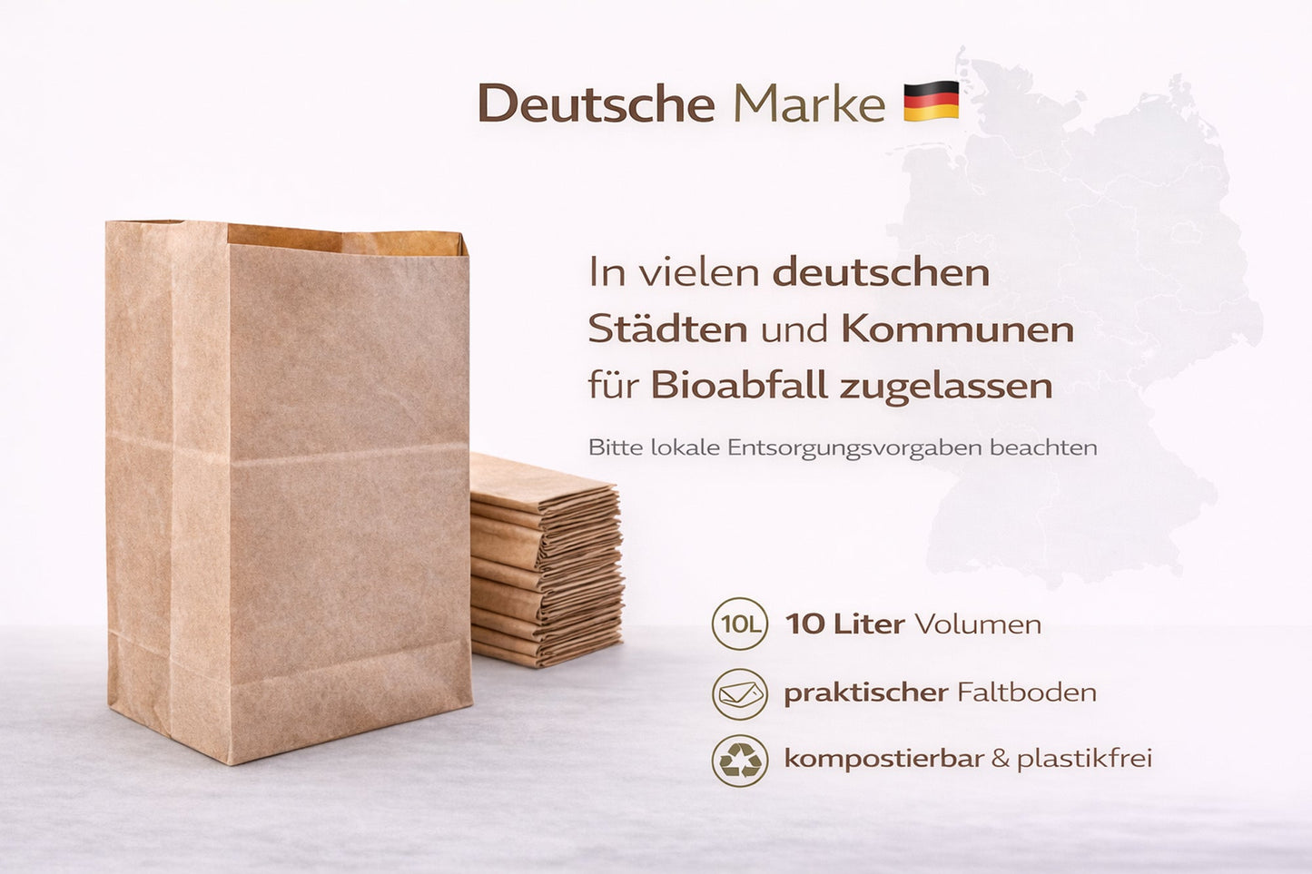 Bio Müllbeutel Papier 10l | 100% Plastikfreie Biotüten