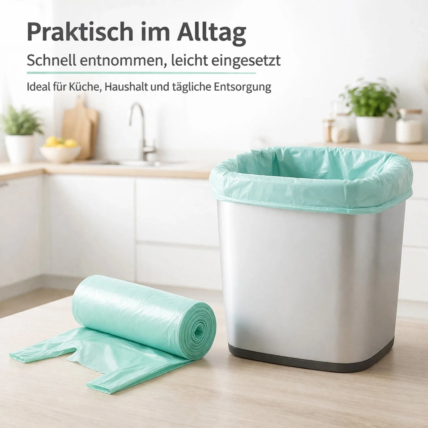 Müllsäcke mit Tragegriff 50L | Reißfest & Flüssigkeitsdicht