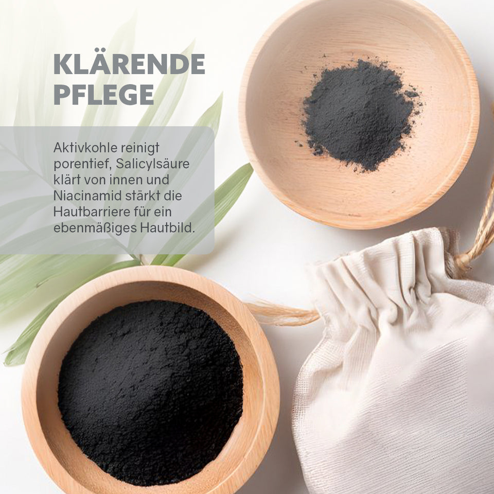 Puremetics | 3in1 Dusch-Fluff „Anti-Unreinheiten“ – Aktivkohle, Niacinamid & Salicylsäure (250 g)