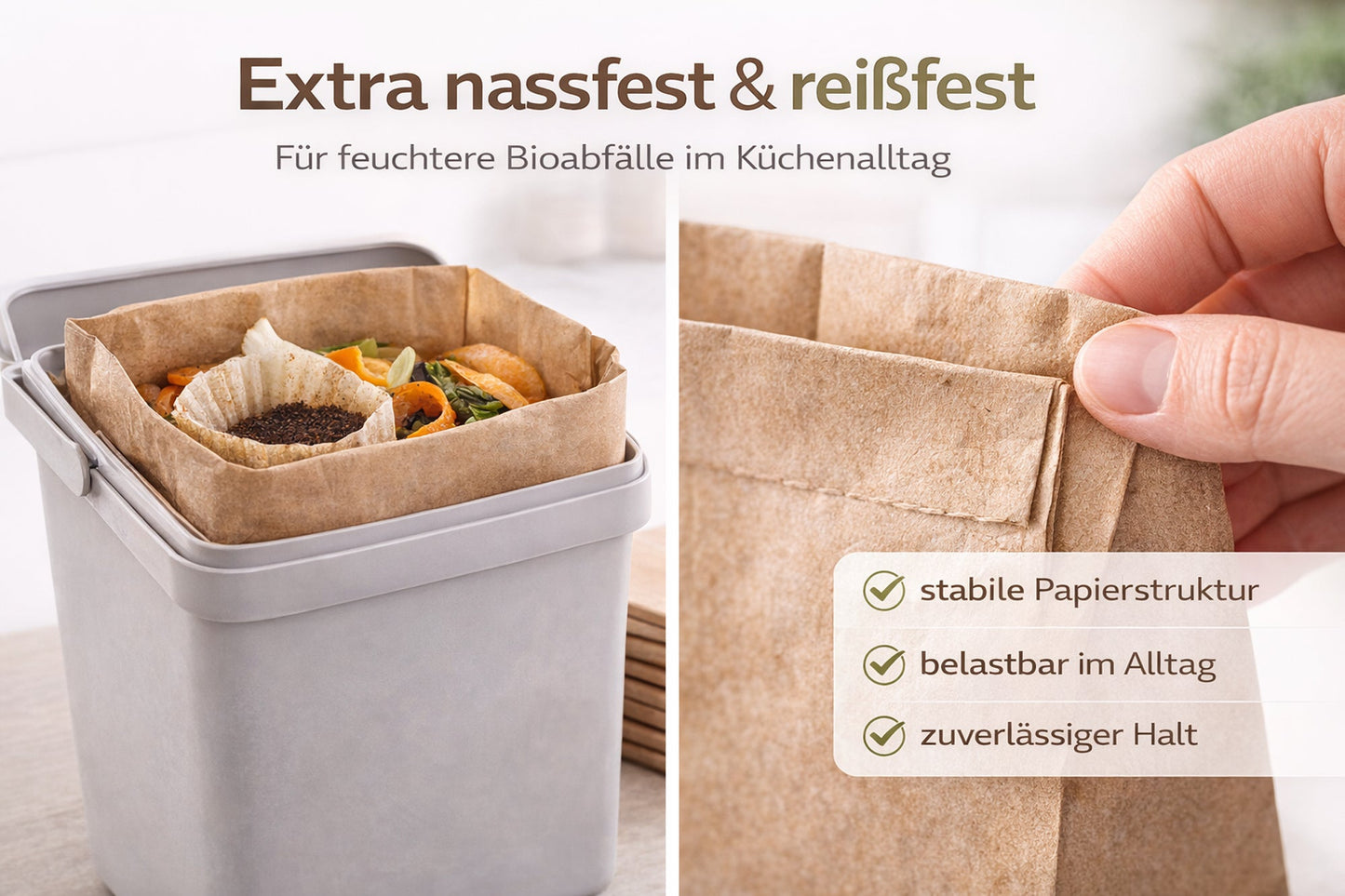 Bio Müllbeutel Papier 10l | 100% Plastikfreie Biotüten