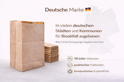 Bio Müllbeutel Papier 10l | 100% Plastikfreie Biotüten