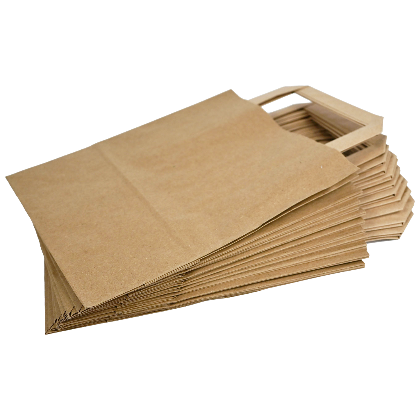 Papiertragetaschen Braun mit Henkel 18+8x22cm - FSC Kraftpapier Tüten