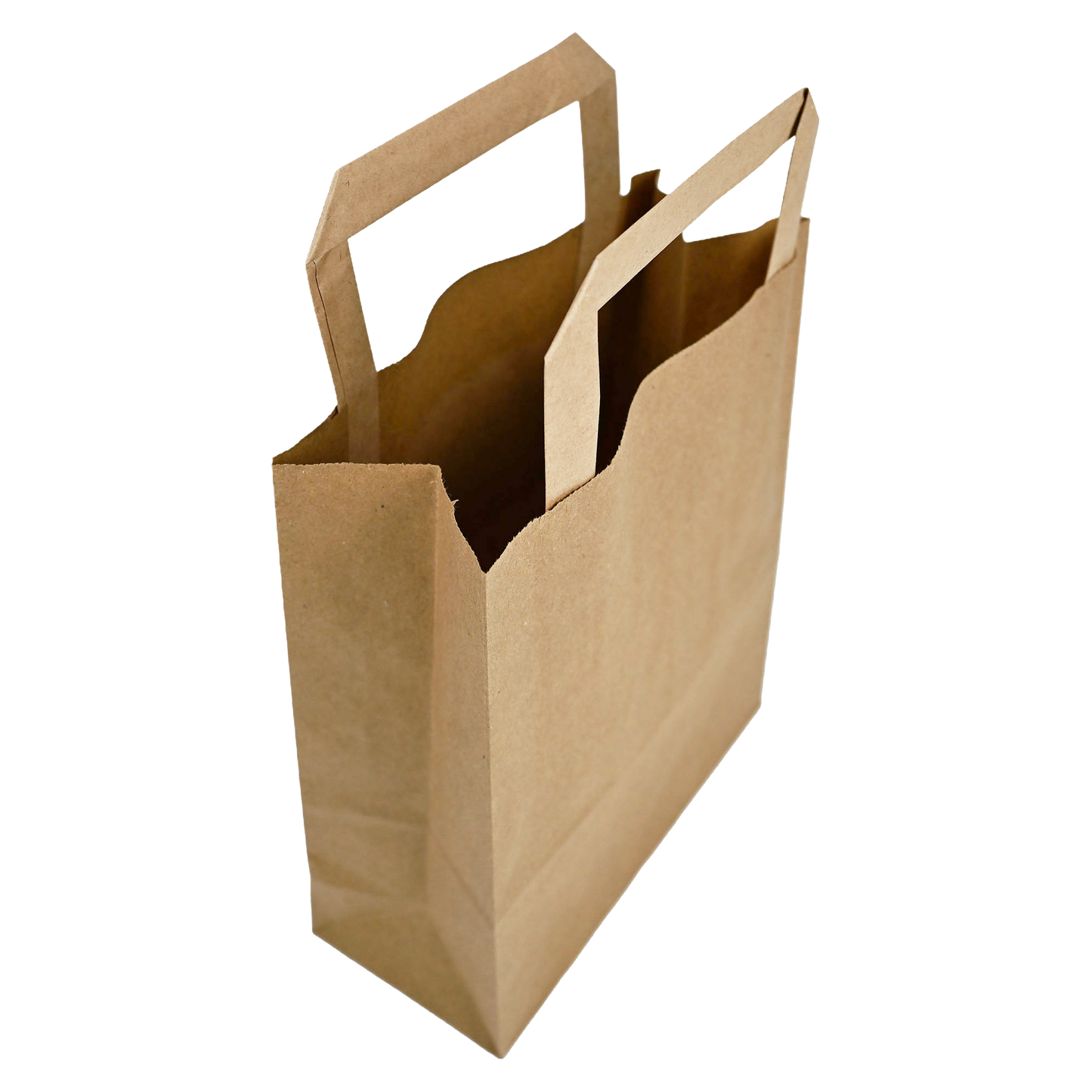 Papiertragetaschen Braun mit Henkel 18+8x22cm - FSC Kraftpapier Tüten