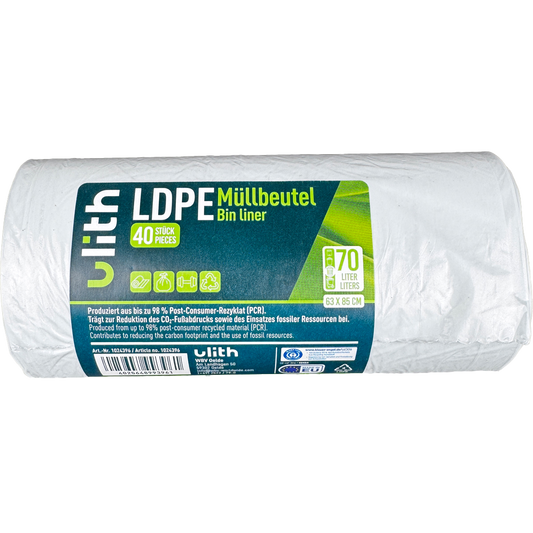 Müllbeutel 70L - bis zu 98% Recyceltes Material
