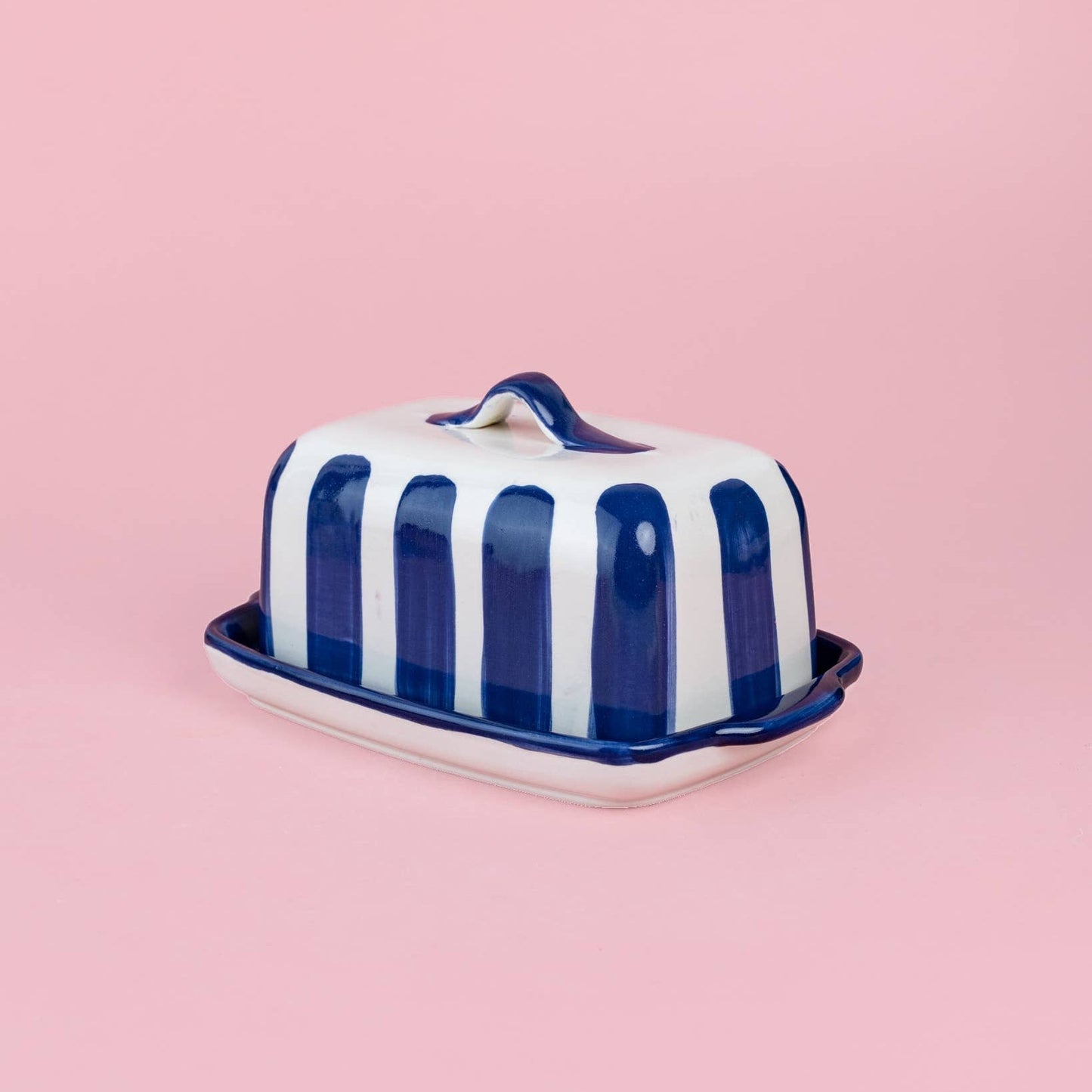 Handgefertigte Keramik-Butterdose Costa Azul – Blau & Weiß | Alfar Tierra Cocida