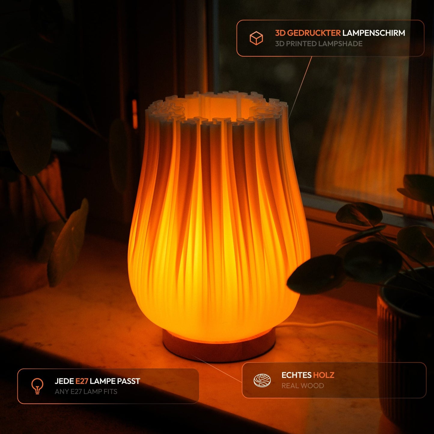 Cora Tischlampe – Elegantes 3D-Design aus Leipzig