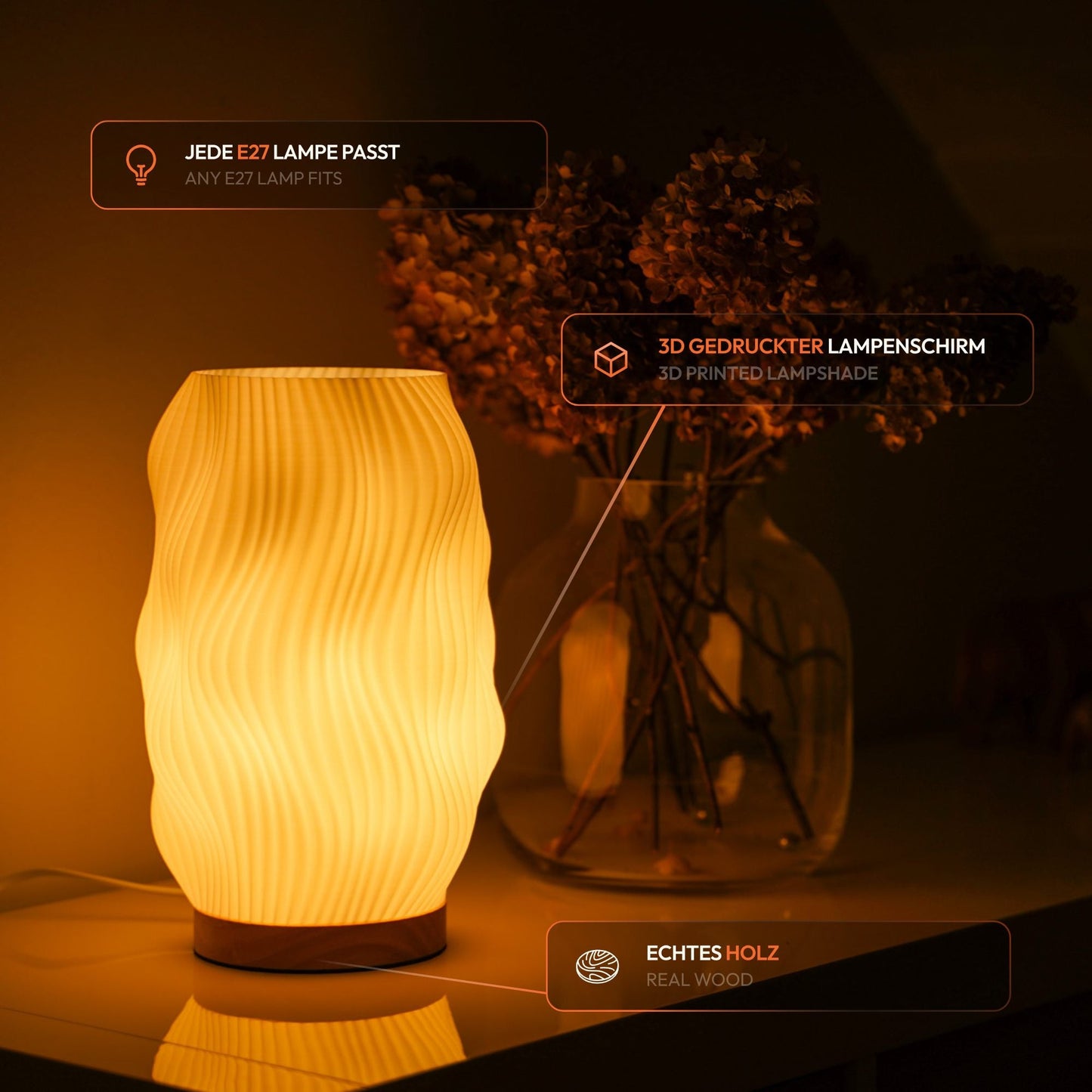 Flow Tischlampe – Dynamisches 3D-Design aus Leipzig