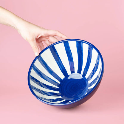 Handgefertigte Keramik-Servierschüssel Costa Azul – Blau & Weiß | Alfar Tierra Cocida