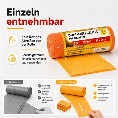 Müllbeutel mit Zugband 35L - Zitrus Duft