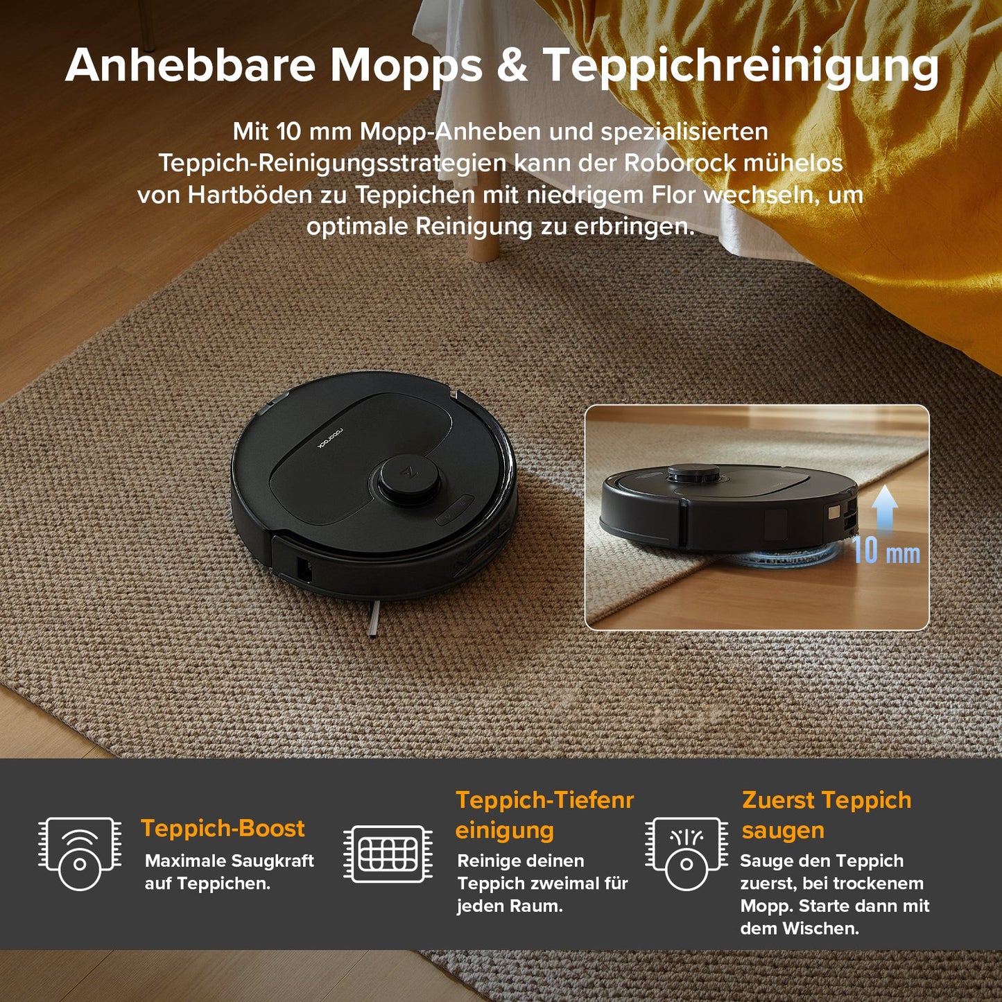 Roborock QV 35A Saugroboter Set (verbessert von Qrevo S) mit Multifunktionsdock (mit Staubsaugerbeutel*2 Stück)