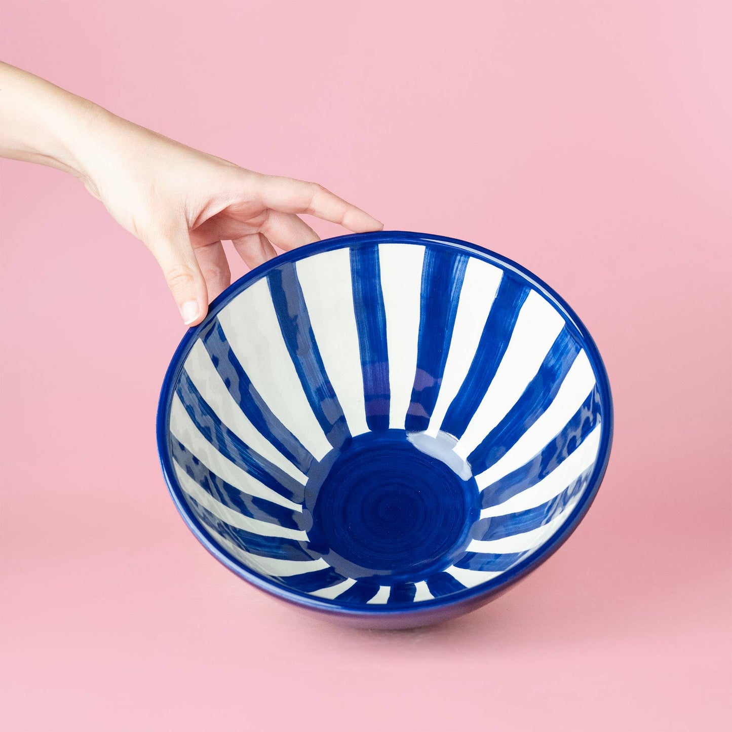 Handgefertigte Keramik-Servierschüssel Costa Azul – Blau & Weiß | Alfar Tierra Cocida