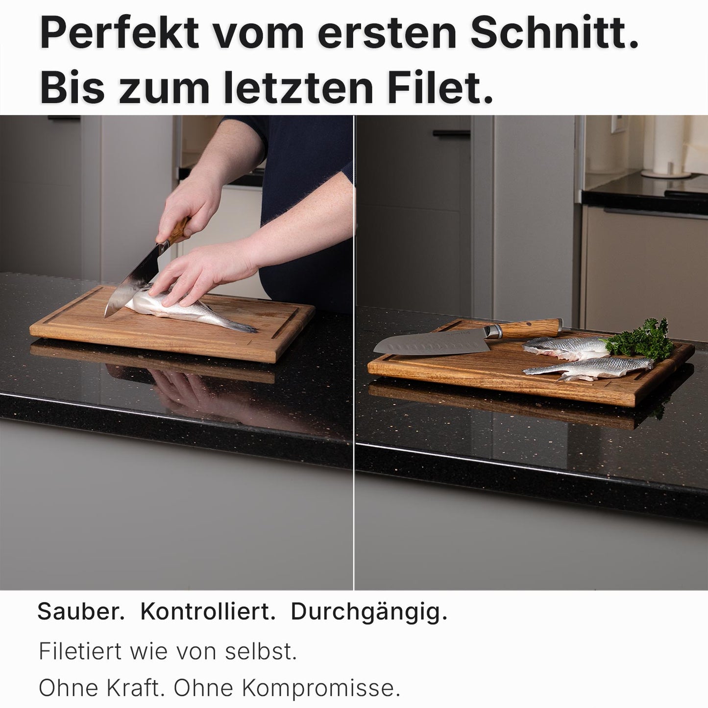 Damast-Santokumesser "Olive"