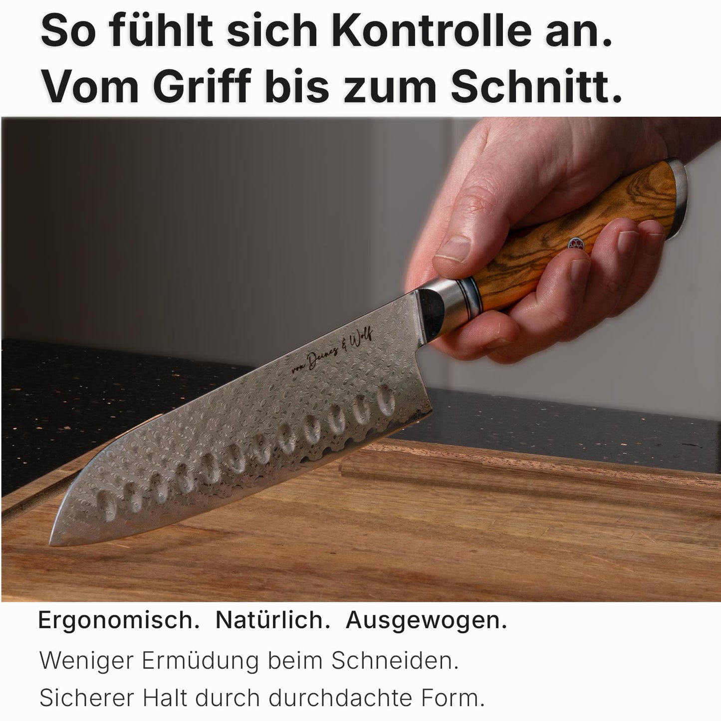Damastmesserset Olive – Premium Küchenmesser | Kitchen Luxe