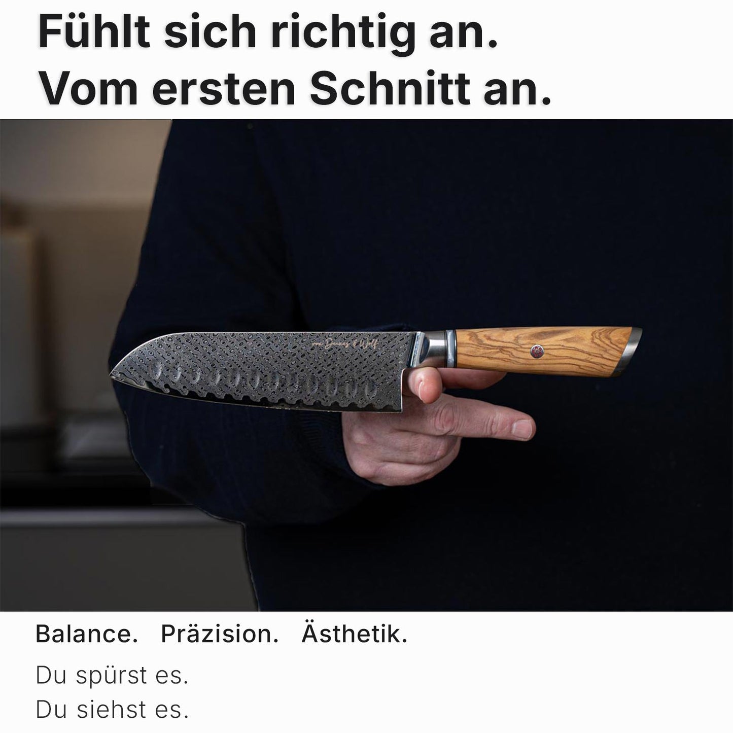 Damastmesserset Olive – Premium Küchenmesser | Kitchen Luxe