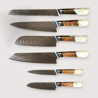 Damast Messerset "Resin"