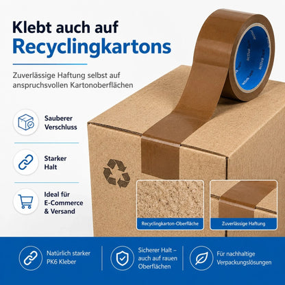 Paketklebeband Braun 48 mm x 66 m – PP Paketband