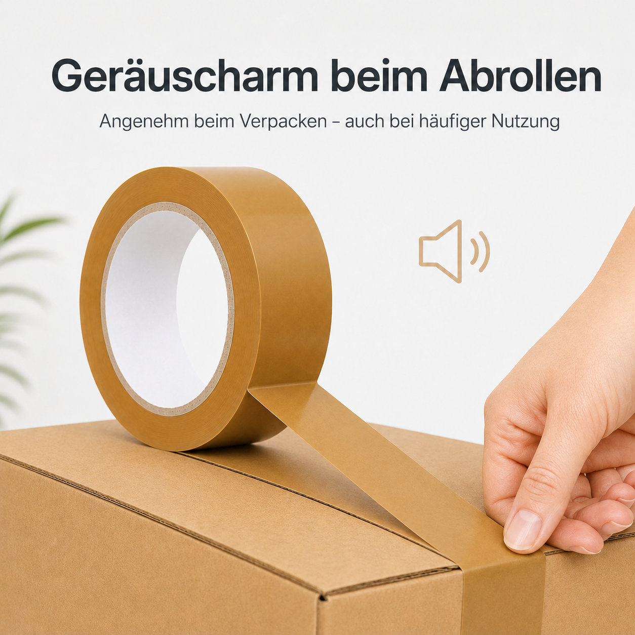 Braunes Klebeband - Leise abrollend - 48mm x 66m - ca. 50µm