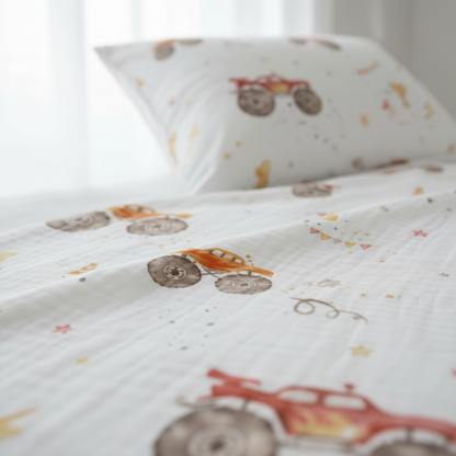 "Monstertrucks" Premium Kinderbettwäsche