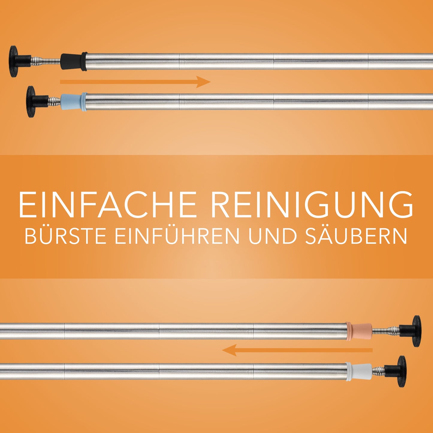 Wiederverwendbare Strohhalme aus Edelstahl & Silikon Trinkhalme Blau Weiß - 2er Set
