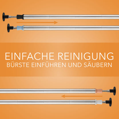 Wiederverwendbare Strohhalme aus Edelstahl & Silikon Trinkhalme Blau Weiß - 2er Set
