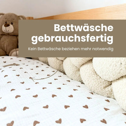 Bettwäsche Musselin Herzen – gebrauchsfertig & atmungsaktiv