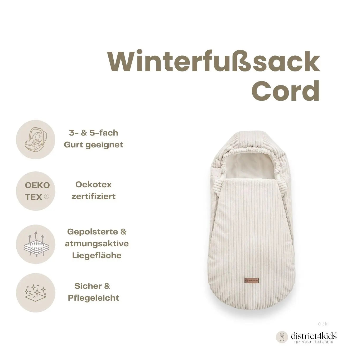 Winterfußsack Cord – warm für Kinderwagen