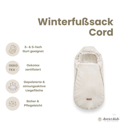 Winterfußsack Cord – warm für Kinderwagen