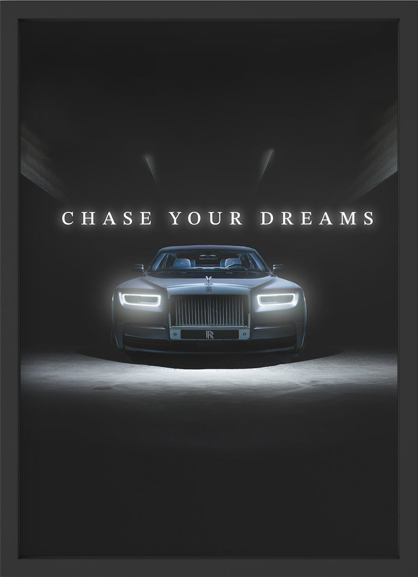 Chase your dreams - Poster mit Premium-Rahmen