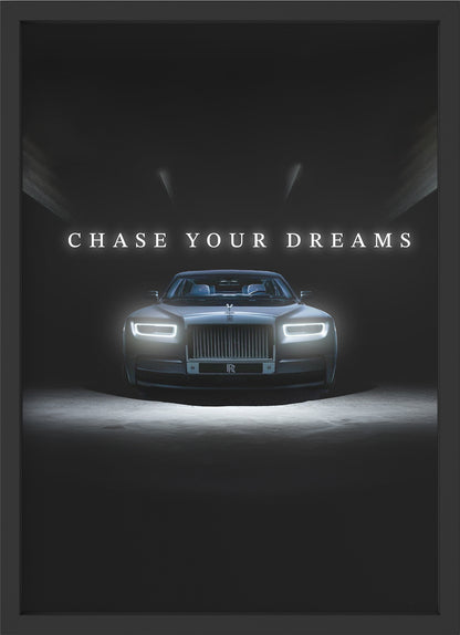 Chase your dreams - Poster mit Premium-Rahmen