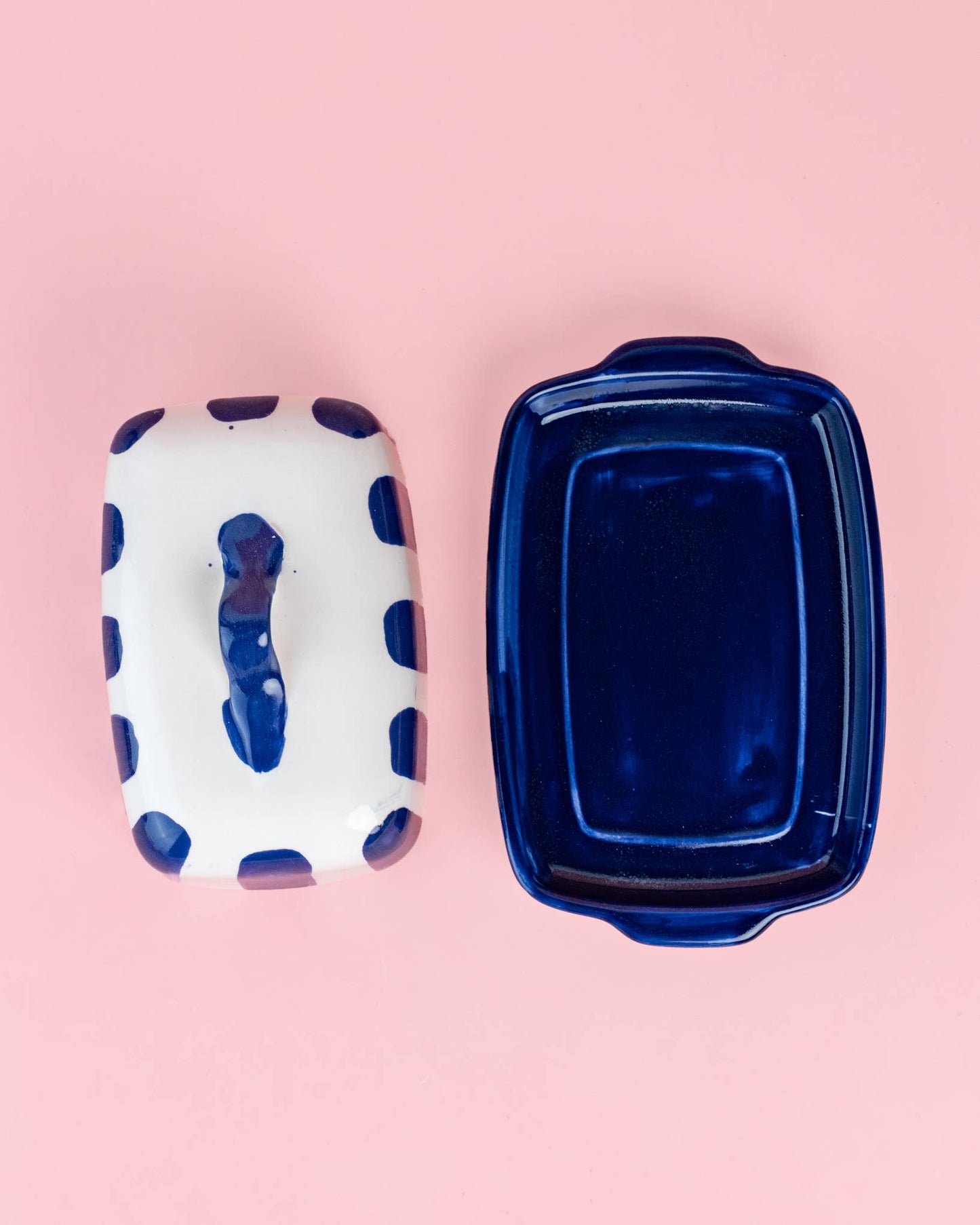 Handgefertigte Keramik-Butterdose Costa Azul – Blau & Weiß | Alfar Tierra Cocida