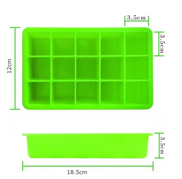 Eiswürfelform klassisch für 15 mittelgroße Würfel je 3,5x3,5x3cm