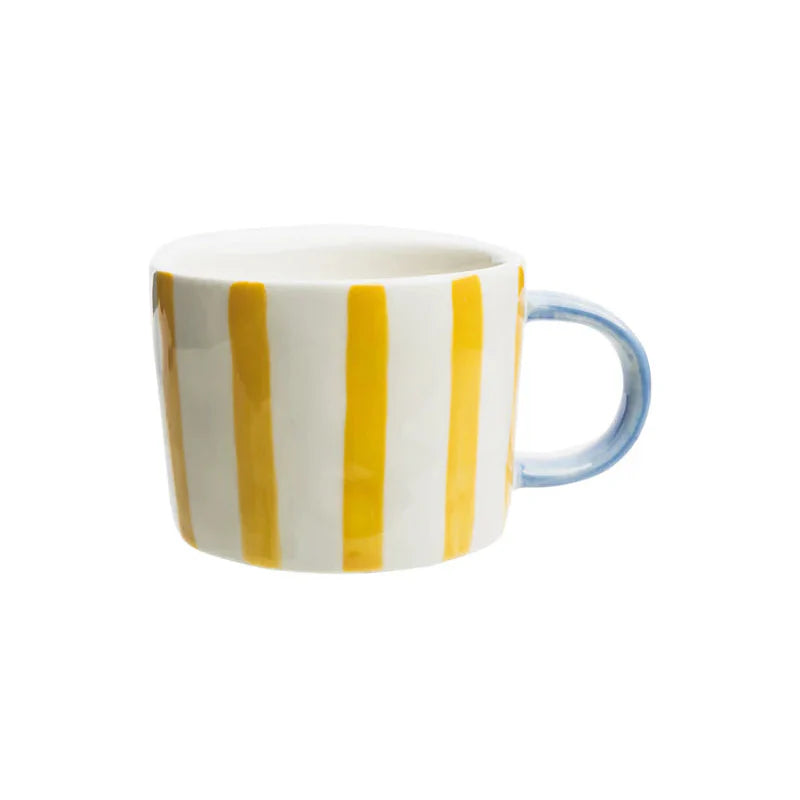 Tasse VELOBLOOM gelb aus Steinzeug – handbemalt & kinderfreundlich | Tranquillo