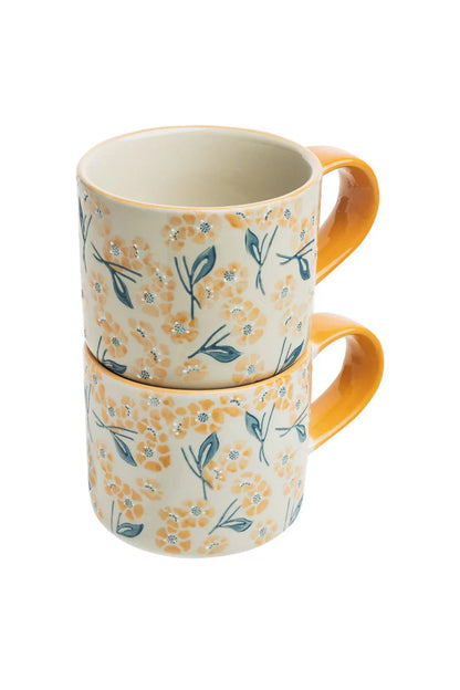 Tasse VINTAGE GARDEN orange aus Steinzeug – handgefertigt & floral | Tranquillo