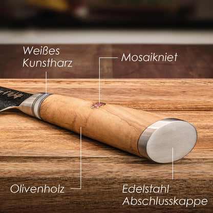 Damastmesserset Olive – Premium Küchenmesser | Kitchen Luxe