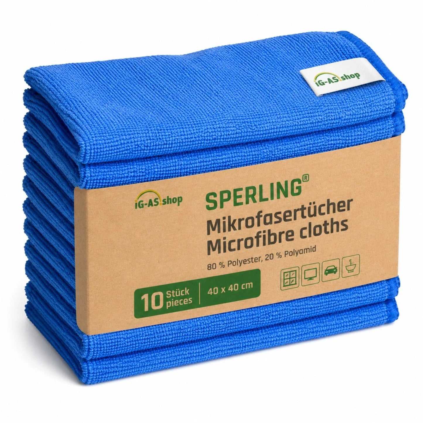 Sperling® Mikrofasertücher in Blau & Grün – 40 x 40 cm
