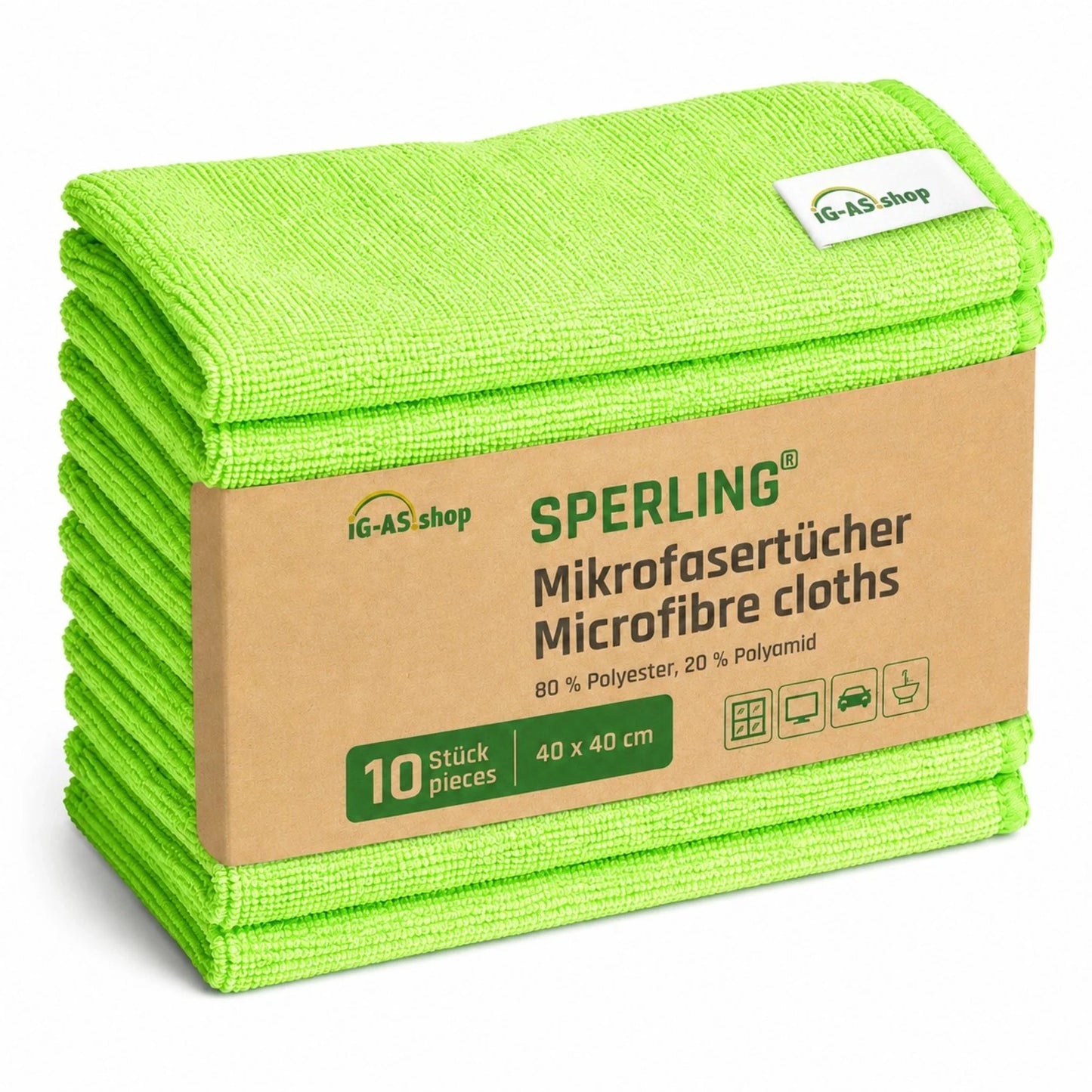 Sperling® Mikrofasertücher in Blau & Grün – 40 x 40 cm