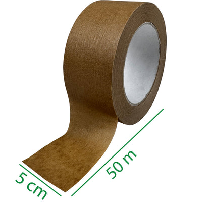 Papier Klebeband, Papier Packband in Braun - 55mm x 66m - 130 my - FSC-Mix