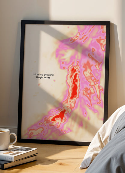 begin to see - Poster mit Premium-Rahmen