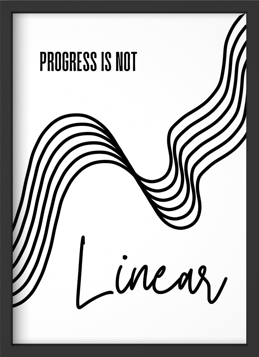 progress is not linear - Poster mit Premium-Rahmen