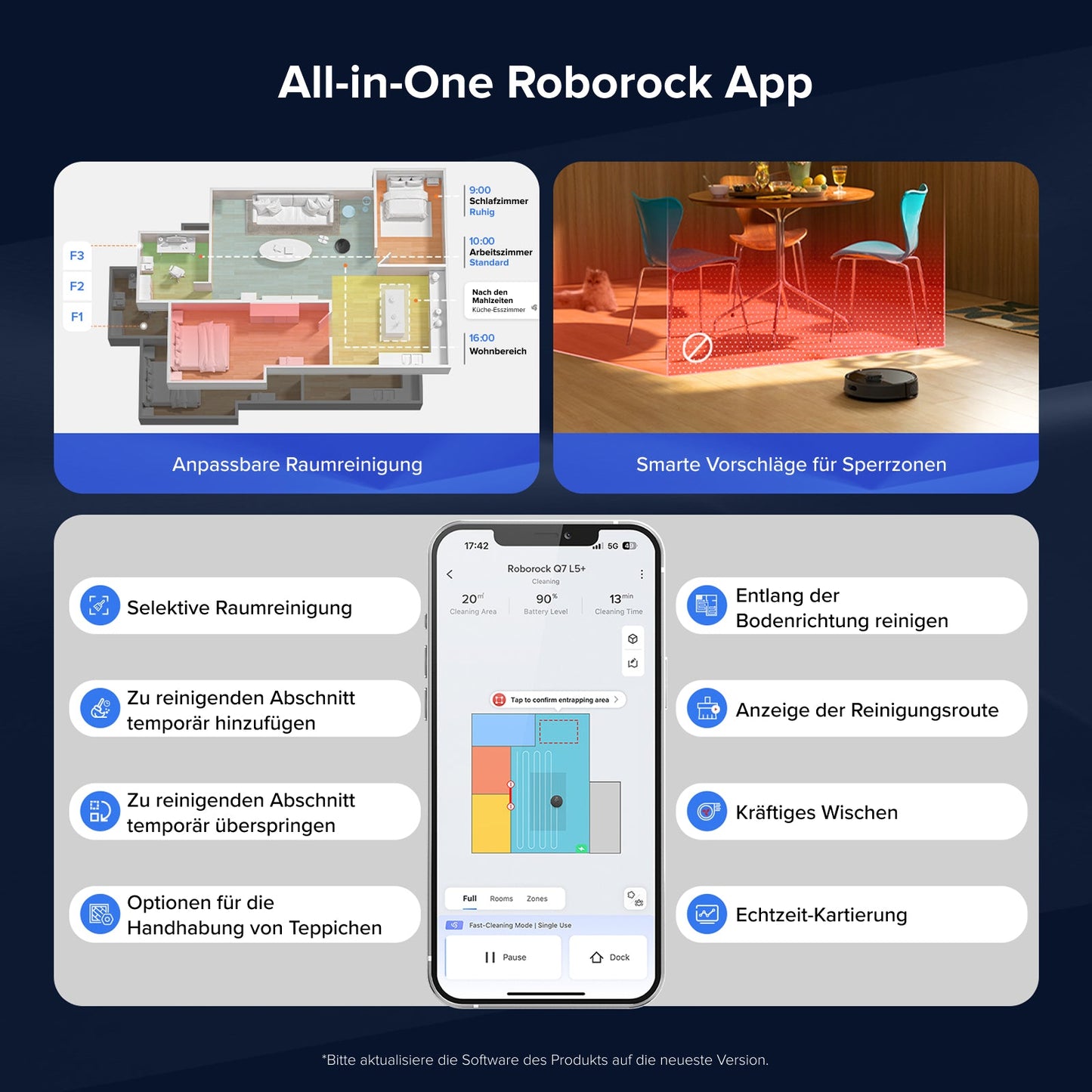 Roborock Q7 L5+ Set Saug- und Wischroboter mit Auto-Entleerungsstation mit zwei zusätzlichen Staubbeuteln