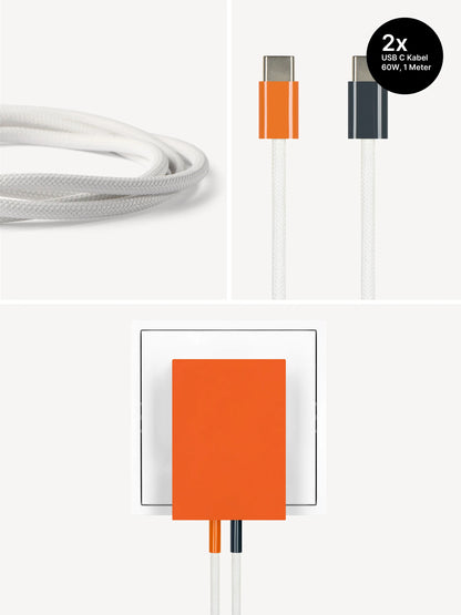 USB-C Ladegerät 65W + 2x USB-C Kabel (Autumn+Midnight)