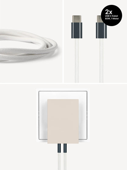 USB-C Ladegerät 65W + 2x USB-C Kabel (Midnight)