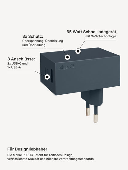 edge.65 (65 Watt) USB Ladegerät. Farbe: Midnight