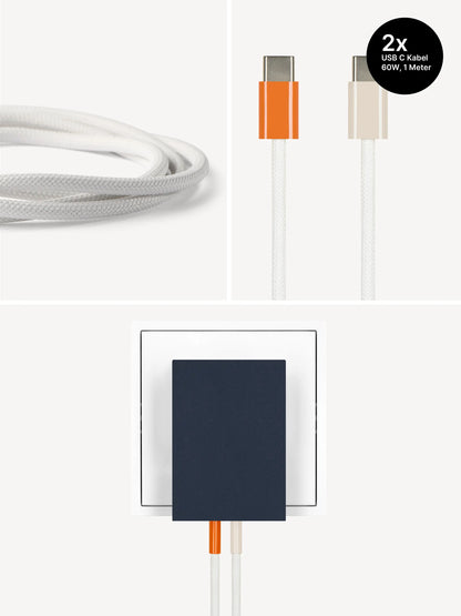 USB-C Ladegerät 65W + 2x USB-C Kabel (Autumn+Dune)
