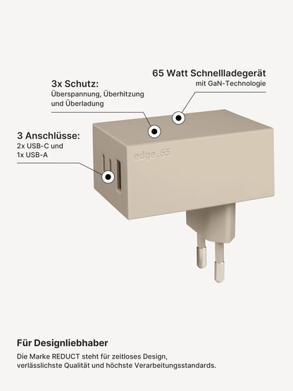 edge.65 (65 Watt) USB Ladegerät. Farbe: Sand