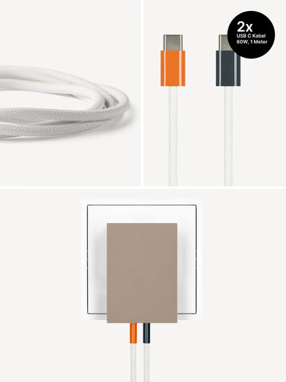 USB-C Ladegerät 65W + 2x USB-C Kabel (Autumn+Midnight)