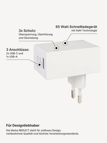 edge.65 (65 Watt) USB Ladegerät. Farbe: White
