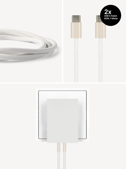 USB-C Ladegerät 65W + 2x USB-C Kabel (Dune)