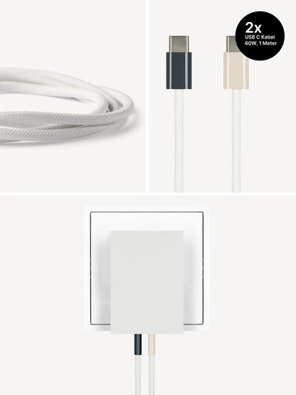 USB-C Ladegerät 65W + 2x USB-C Kabel (Midnight+Dune)
