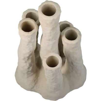 Blumenhalter Koraal – Ecru – Keramik Vase in Korallenform – Dekorativer Blumenhalter für Trockenblumen & Zweige – Maße 18×18×30cm